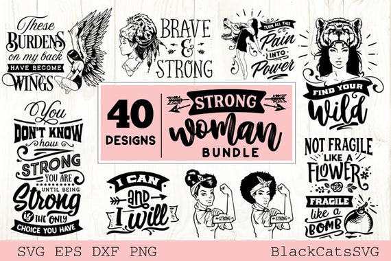 Download Strong Woman Svg Bundle 40 Designs Etsy