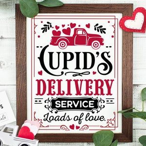 Cupid&#39;s Delivery Co svg, Cupid&#39;s Delivery svg, Love truck svg, Farmhouse Valentine svg