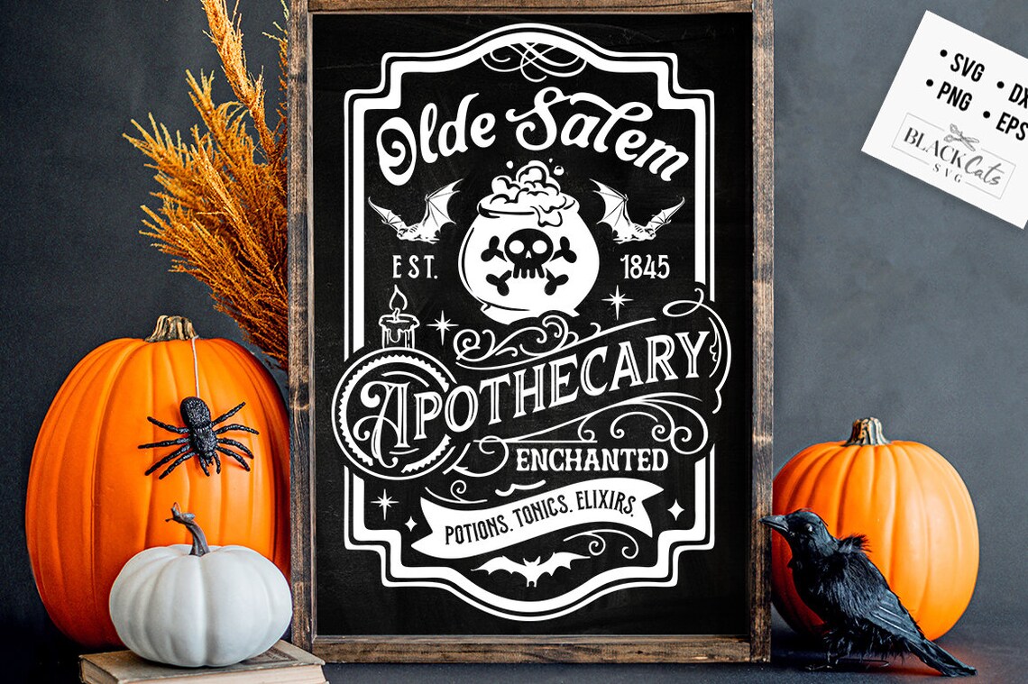 Olde Salem Apothecary Svg Salem Svg Witch Svg Farmhouse Etsy