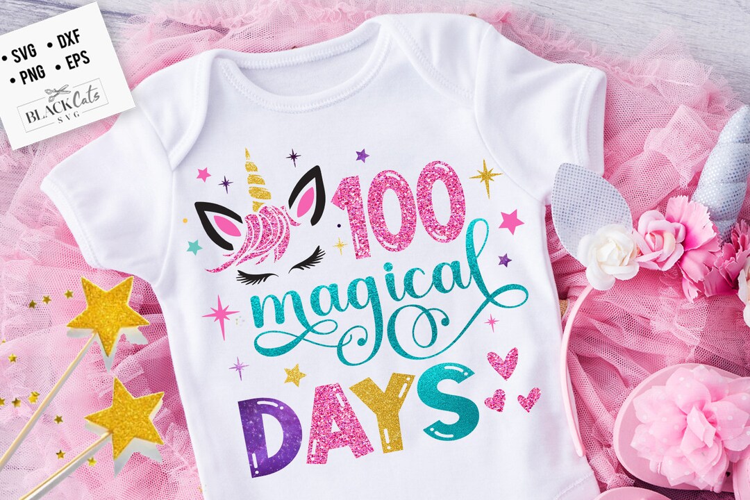 100 Magical Days of School Svg, Unicorn Svg, 100th Days of School Svg ...