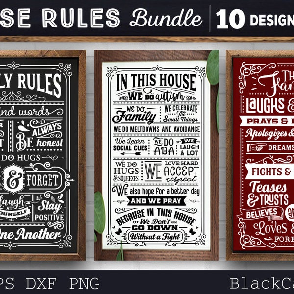 Huisregels Bundel SVG 10 ontwerpen vol 1