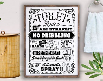 Toilet rules svg, Bathroom SVG, Bath SVG, Rules SVG, Farmhouse Svg, Rustic Sign Svg, Country Svg, Vinyl Designs