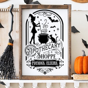 Apothecary shoppe svg, Farmhouse Halloween SVG, Rustic Halloween svg, Farmhouse Halloween sign svg