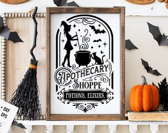 Apothecary shoppe svg, Farmhouse Halloween SVG, Rustic Halloween svg, Farmhouse Halloween sign svg