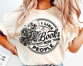 I like books more than people svg, I like books svg, Booked svg, Book lover svg, Reading svg, Booktrovert svg, Reader Svg