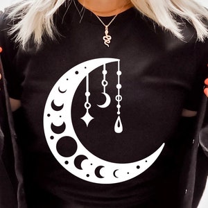 Boho Moon SVG,  Crescent moon svg, Magic illustration svg, Witchcraft svg, Boho svg, Magic Illustration svg, Witchy vibes svg