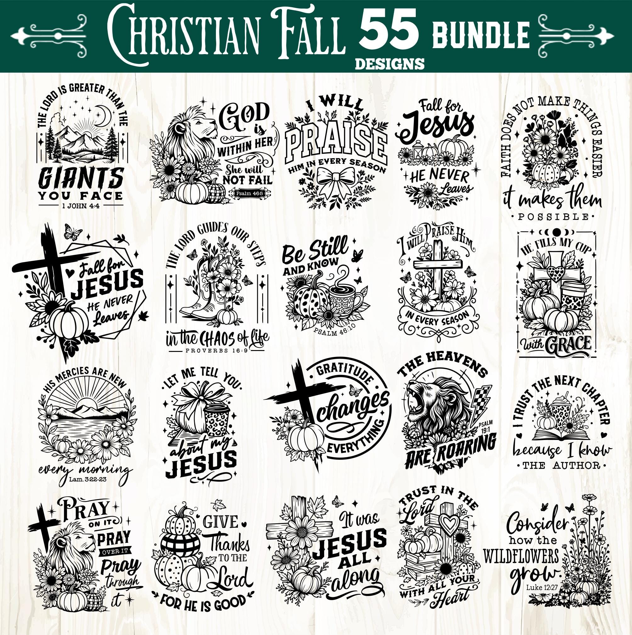 Christian Fall SVG Bundle, Bible Verse Svg Bundle, Autumn Faith Bundle ...
