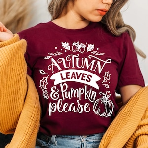 Foglie d'autunno e zucca per favore svg, Autumn svg, Fall svg, autumn svg design, thanksgiving svg, happy fall svg