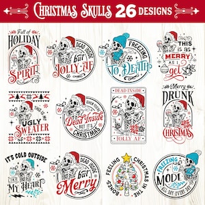 Christmas skulls bundle SVG, Christmas skeleton svg, Funny Christmas svg, Christmas bundle svg