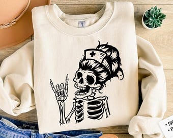 Skeleton Nurse clipart svg, Nurse rock svg, Rocking the nurse life svg, Nurse life mode svg, Nurse Svg
