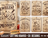 Funny German Cutting Board Engraving File, Deutsch Sarcastic Cutting Board SVG Laser Engraving File Charcuterie Cutting Board SVG Png Dxf
