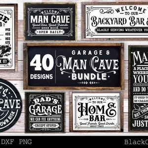 Man Cave SVG Bundle 40 designs, Garage SVG Bundle, Father&#39;s day svg, Manly svg, Vintage Garage posters svg