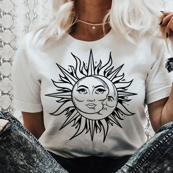 Sun and moon SVG, Magic illustration svg, Witchcraft svg, Boho svg, Boho illustration svg, Magic Illustration svg, Witchy vibes svg