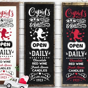 Cupid&#39;s Bed and Breakfast SVG, Farmhouse Valentine svg, Valentine&#39;s day porch sign svg, Cupid&#39;s Farmhouse  SVG, Cupid svg