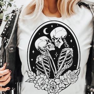 The Lovers SVG, The Lovers floral frame  svg, Skeleton lovers svg, Valentine skeletons svg, floral skeleton svg
