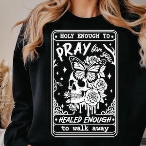 Lo suficientemente santo como para orar por ti SVG, Cartas del tarot SVG, Lo suficientemente curado como para alejarse SVG, SVG religioso, SVG cristiano, versículo bíblico png