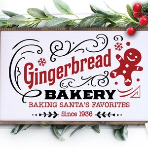 Gingerbread bakery svg, Christmas bakery svg, Gingerbread svg, Christmas baking svg, Mrs Claus svg, Farmhouse Christmas svg, Vintage