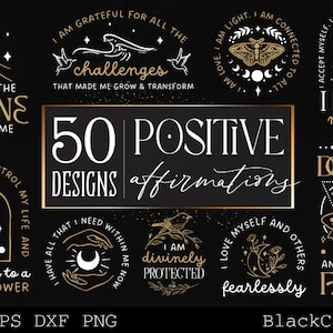 Affermazioni positive Pacchetto SVG 50 disegni