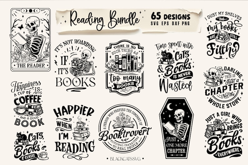 Reading Bundle 65 designs SVG, Floral books svg, Book lover svg bundle, Books bundle svg, Pile of books bundle svg, Book dragon svg image 2