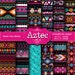 Aztec tribal ethnic digital Printable Papers 12 x 12 in AND 8.5x11 in - weddings, invitations, scrapbooking, instant download