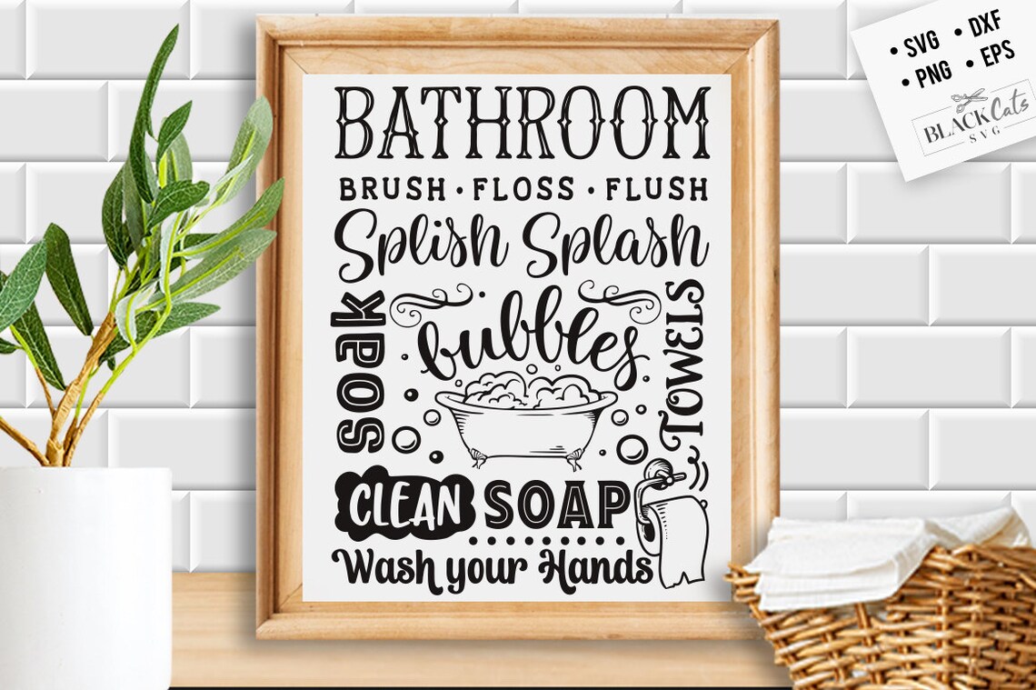 Bathroom Subway Art Svg Bathroom SVG Bath SVG Rules SVG - Etsy