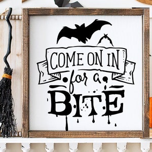 Wpadnij na kęs svg, Nietoperze svg, Latające nietoperze svg, Czarny nietoperz svg, Halloween svg, Szczęśliwego Halloween svg, Wiedźma svg