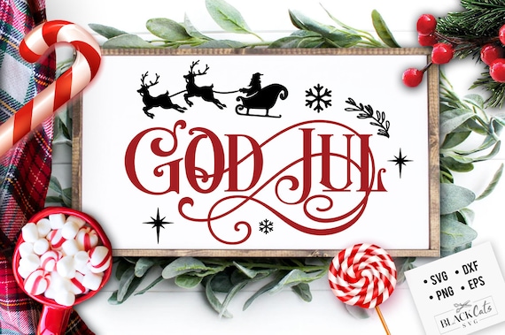 God Jul Svg, Scandinavian Christmas Svg, God Jul Christmas