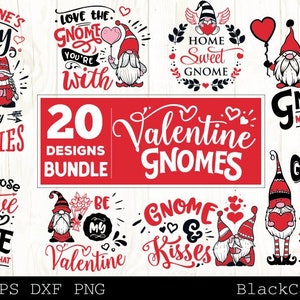Valentine Gnomes SVG Bundle Gnome SVG 20 Designs - Etsy