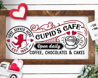 Cupid's Cafe svg, Farmhouse Valentine svg, Cupid's Cafe
