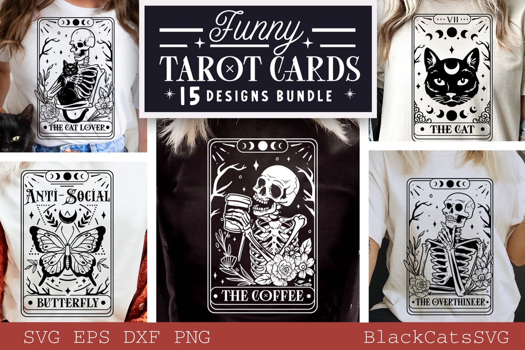 Tarot Cards Funny Bundle SVG, Tarot Cards Svg, Tarot Bundle Svg, Funny ...
