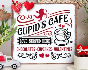 Cupid's Cafe svg, Farmhouse Valentine svg, Cupid's Cafe