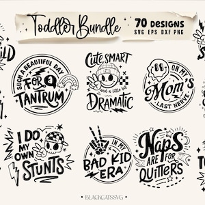Toddler Bundle 70 designs SVG, Funny toddler svg, Rad kid svg, Kid era svg, Kids bundle svg