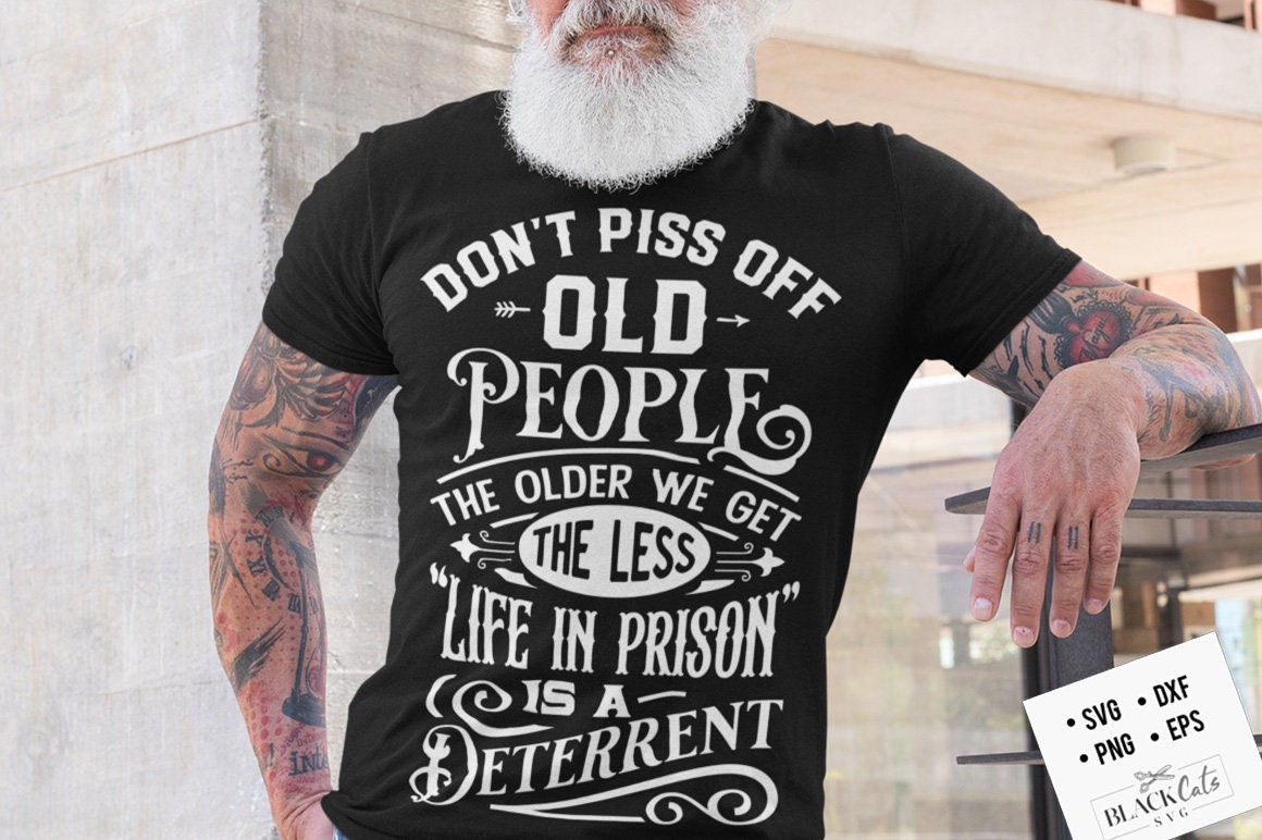Women's Don't Piss Off Old People Sweatshirt - Vintage Crewneck Long Sleeve Graphic Sweater - View #9