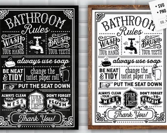 Bathroom Rules SVG, Bathroom Svg, Bath SVG, Rules SVG, Farmhouse Svg, Rustic Sign Svg, Country Svg, Vinyl Designs