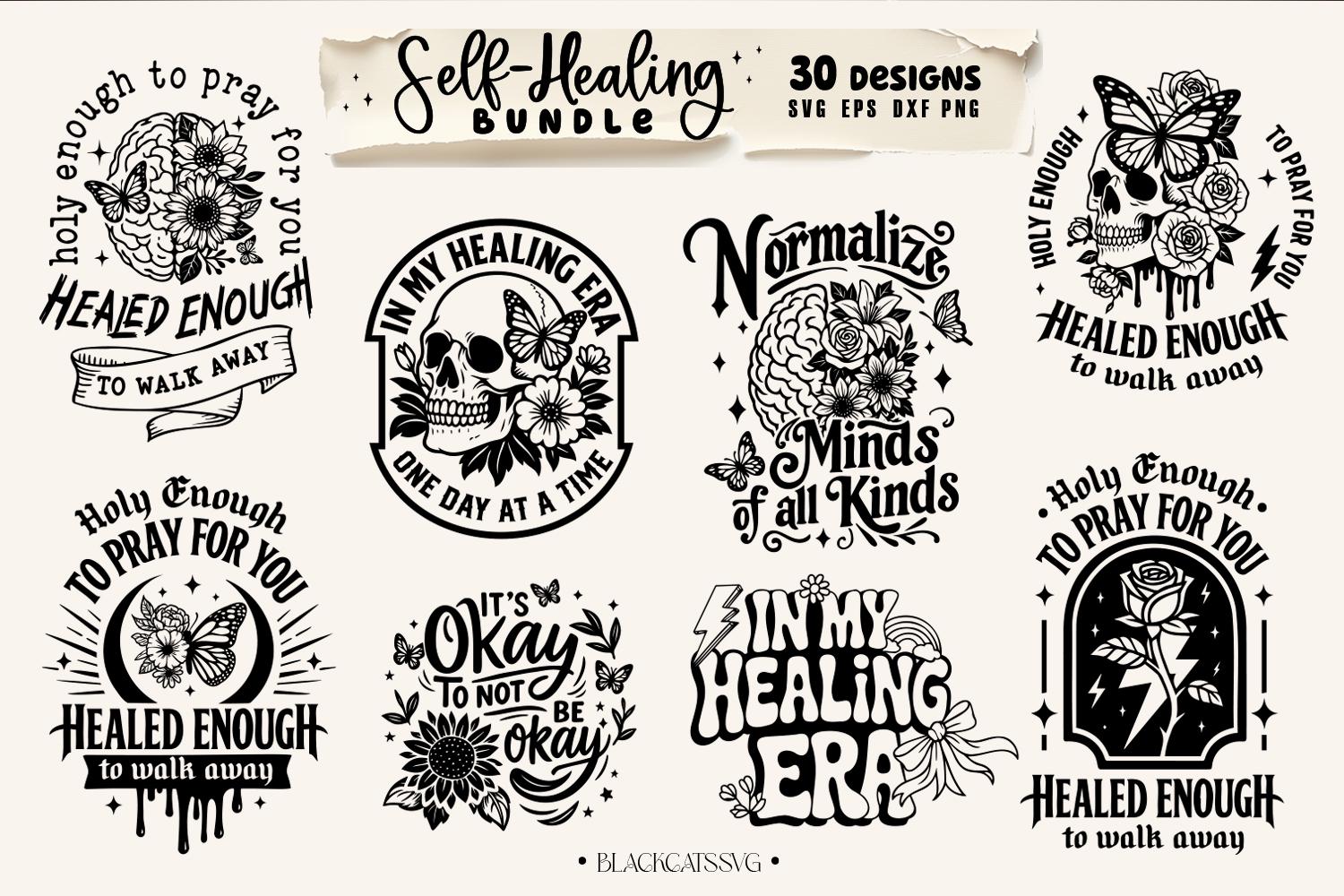 Healing Bundle 30 Designs SVG, Self Healing Svg, Mental Health Svg ...