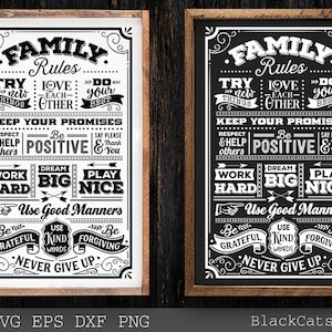 Reglas de la familia SVG, Póster de reglas de la casa svg, Bienvenido a nuestra casa svg, Reglas de la casa svg, En este póster de la casa svg, En esta familia svg,