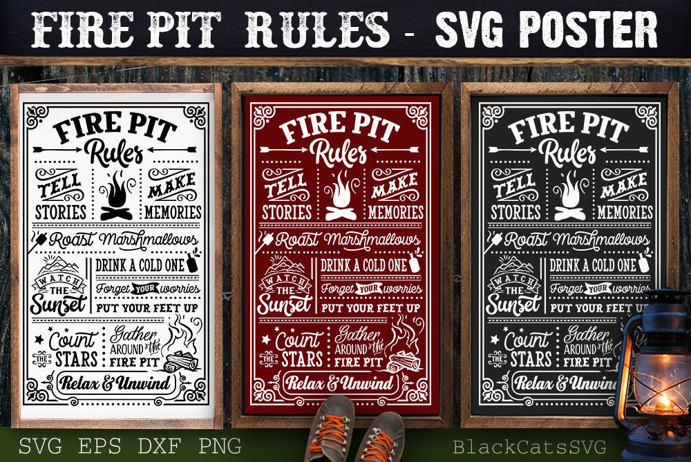Fire Pit Rules Svg to Our Fire Pit Svg Fire Pit Etsy Australia