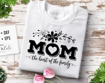 Mom the heart of the family SVG, Mom Life Svg, Mom svg, Mothers Day svg, Mama svg