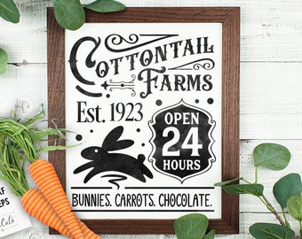 Conejo de Pascua SVG, Cottontail Farms SVG, Easter SVG, Easter Bunny svg, Vintage Easter svg