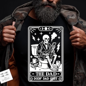 Doen Dad Shit SVG, grappig skelet toilet SVG ontwerp, vader Vaderdag Svg PNG, retro vader png, ontwerp voor mannen svg