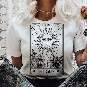 Tarotkaart zon SVG, Tarot svg, Tarotkaarten svg, Magische illustratie svg, Hekserij svg, Boho svg, Boho illustratie svg, Magische Illustratie