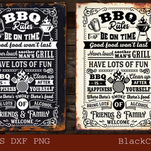 BBQ Rules svg, BBQ poster svg, BBQ rules para hombres svg, Grill svg