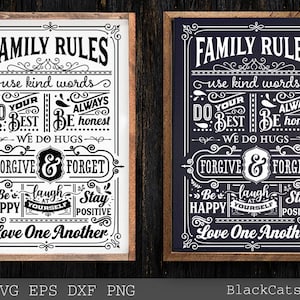 Family Rules SVG, House rules poster svg, Welcome to our house svg, House rules svg,  In this house poster svg, In this Family svg,