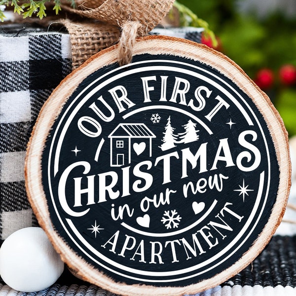 Our First Christmas 2023 svg, New apartment svg, First Christmas ornament svg, Our first Christmas svg, First Christmas round ornament svg