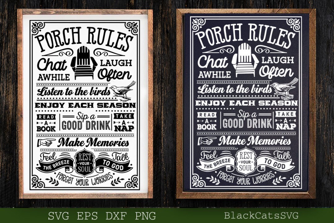 Porch Rules Svg, to the Porch Svg, Porch Vintage Poster Svg, Outdoors Poster Svg