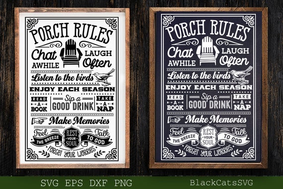 Porch rules svg, Welcome to the porch svg, Porch vintage poster svg,  Outdoors poster svg, Camping poster svg, Outdoor Rules,