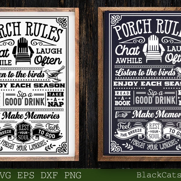 Porch rules svg, Welcome to the porch svg, Porch vintage poster svg,  Outdoors poster svg, Camping poster svg, Outdoor Rules,