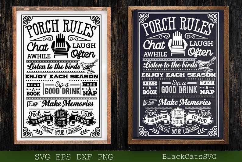 Porch rules svg, Welcome to the porch svg, Porch vintage poster svg, Outdoors poster svg, Camping poster svg, Outdoor Rules, image 1