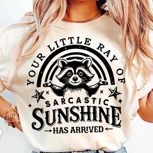 Je kleine straaltje sarcastische zonneschijn svg, sarcastische svg, is aangekomen svg, grappige wasbeer svg, pittige wasbeer, trendy design sublimatie, png