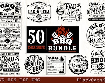 Barbecue SVG Bundle 50 designs , BBQ svg bundle, bbq svg, Grilling svg bundle, Funny apron svg, Dad's Bar and Grill svg